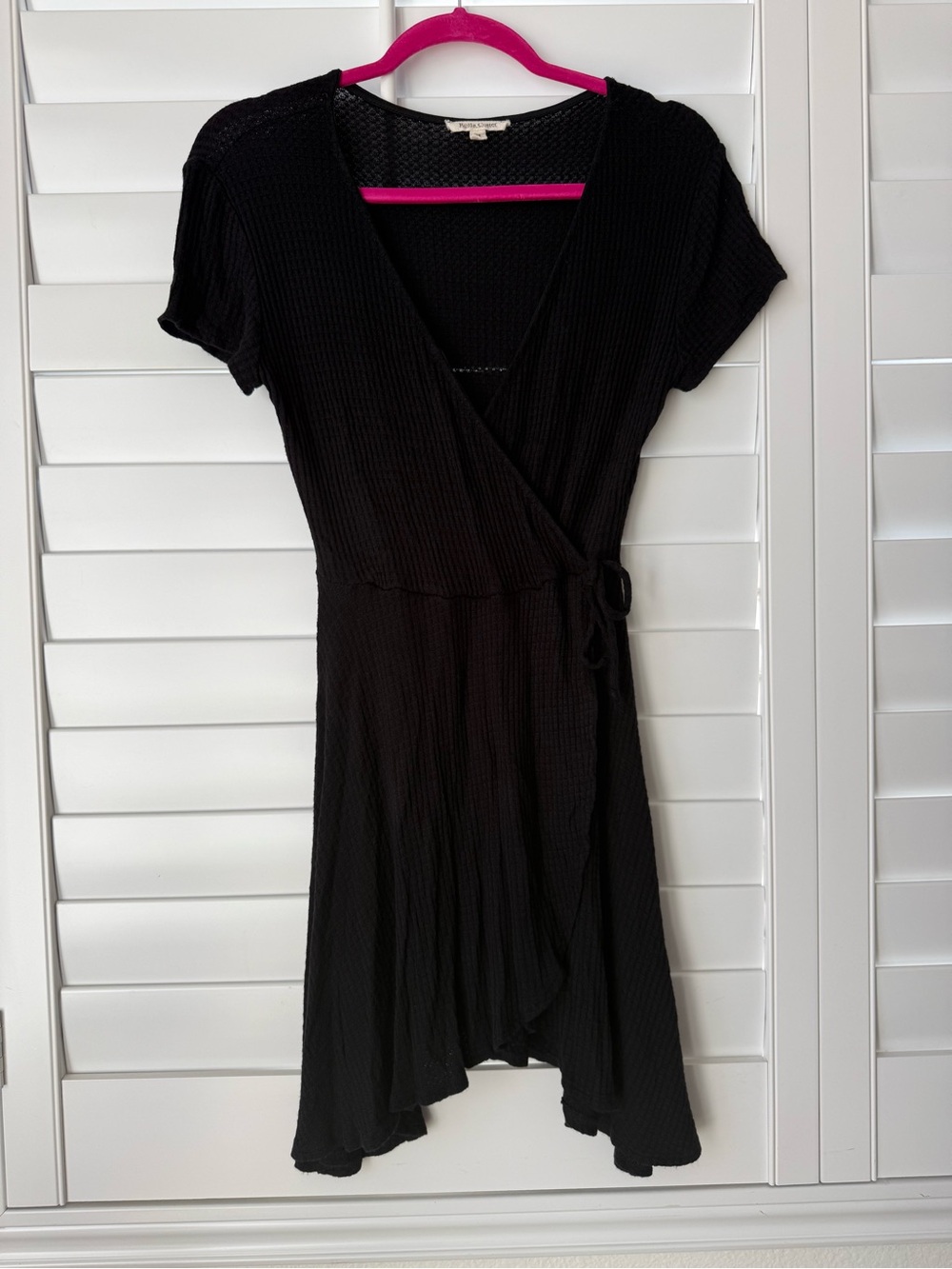 Rolla Coster Black Short Sleeve Faux Wrap Dress